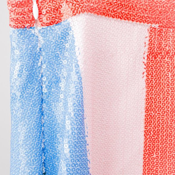 Olivia Rubin Penelope Rainbow Stripe Sequin Skirt - Picture 7 of 9